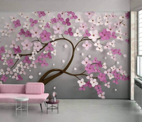 Árbol con flores rosas y blancas Árbol con flores rosas y blancas