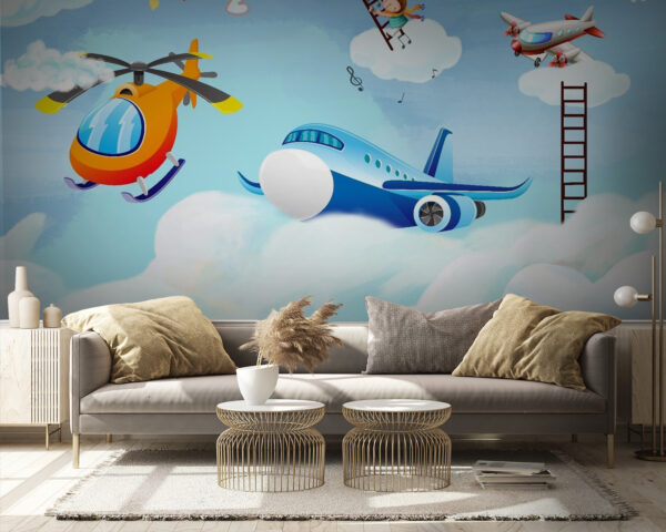 Aviones de dibujos animados en el cielo Aviones de dibujos animados en el cielo