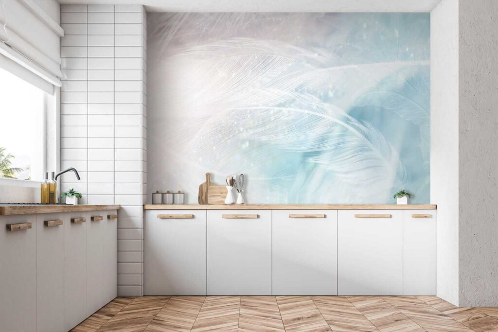 Delicate feathers in soft hues