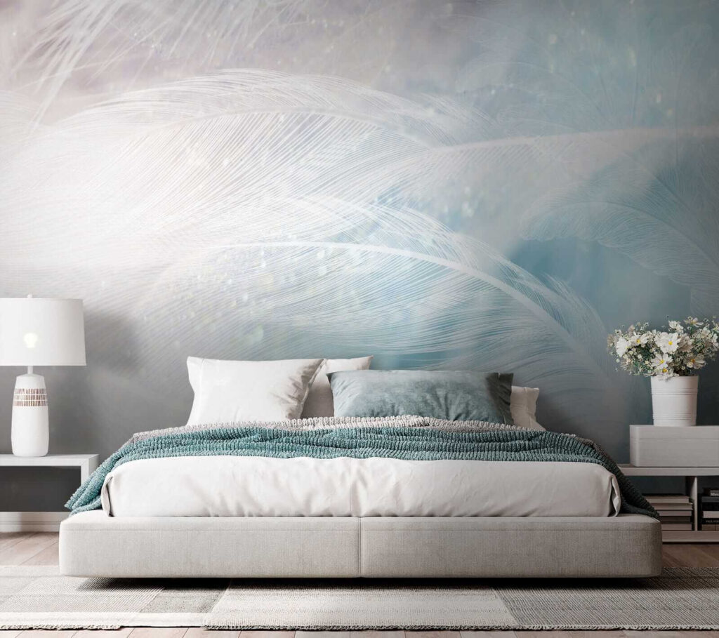 Delicate feathers in soft hues