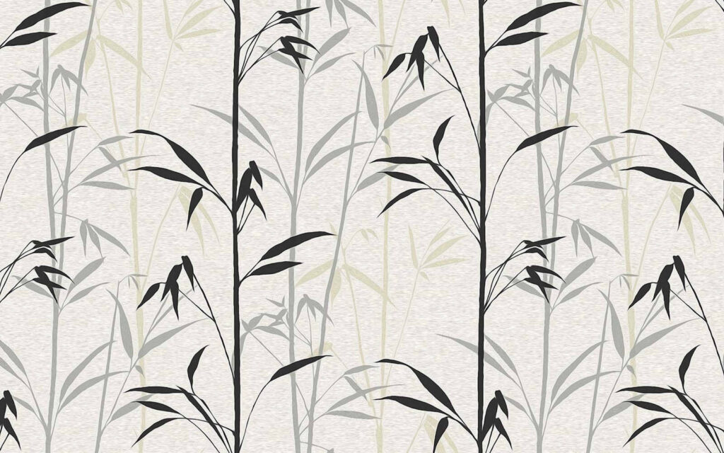 Papel pintado con hojas negras Papel pintado con hojas negras