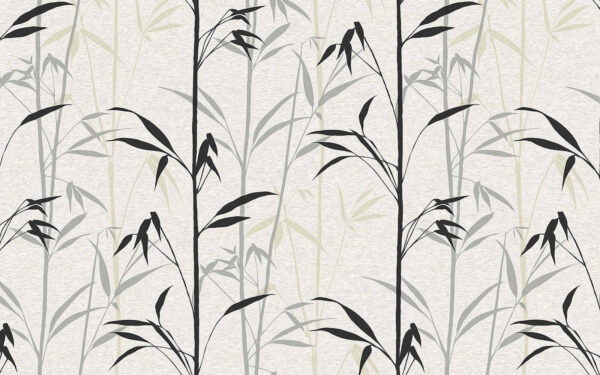 Papel pintado con hojas negras Papel pintado con hojas negras