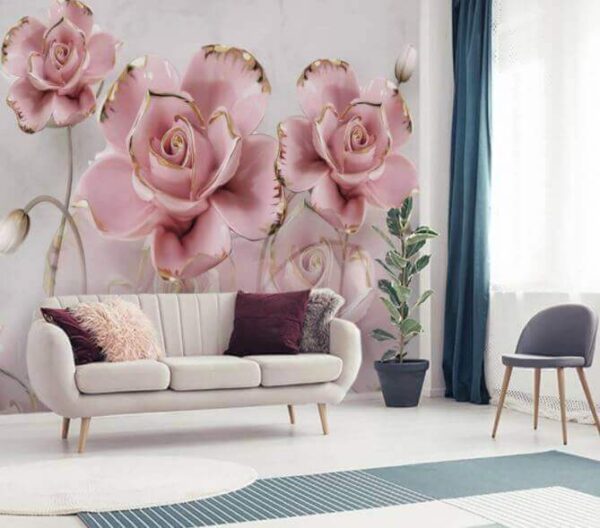 Fotomurales Fotomurales Grupo de flores rosas (SKU: u34215)