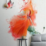 Fotomurales Mariposa sobre una flor