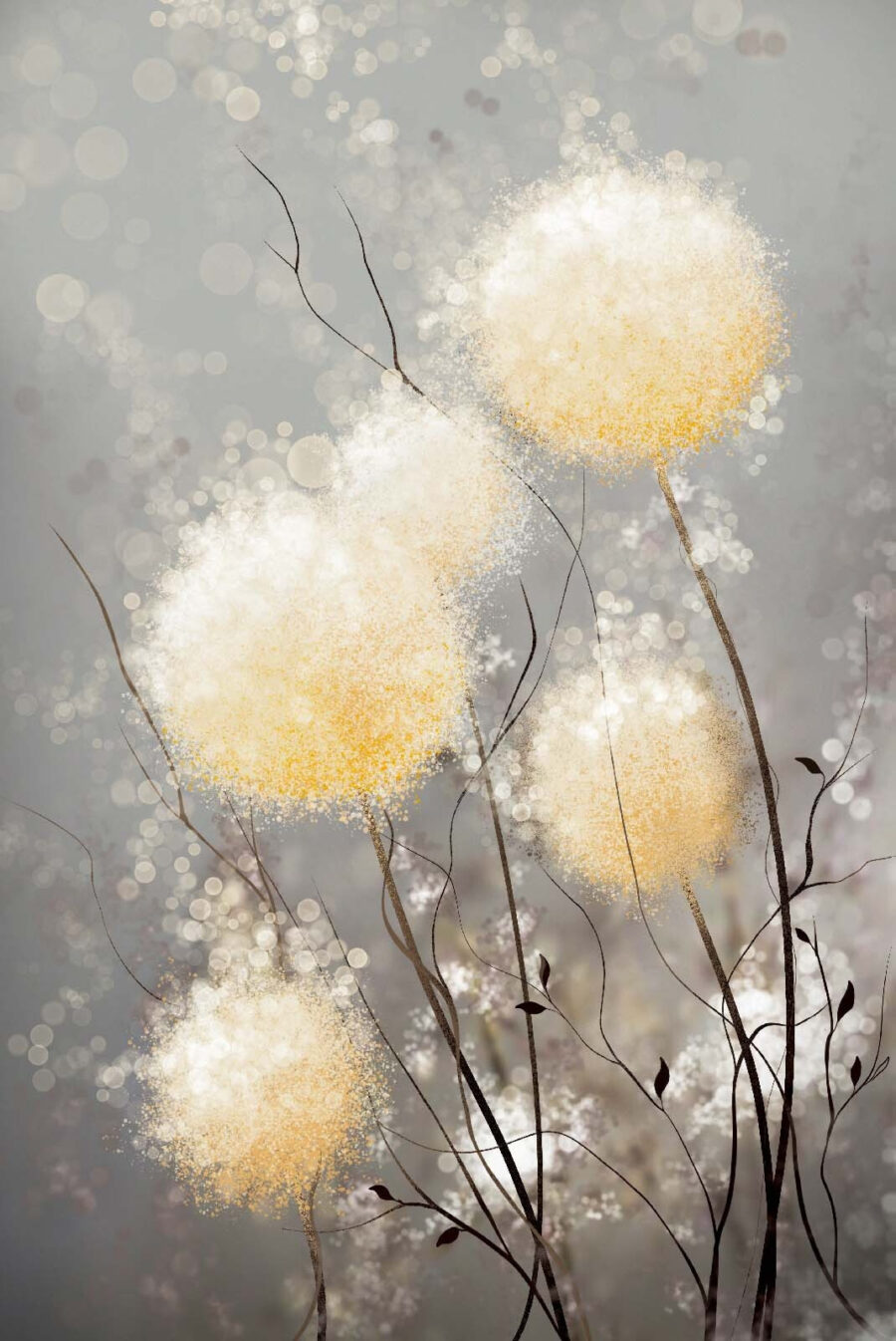 Grupo de flores blancas y amarillas