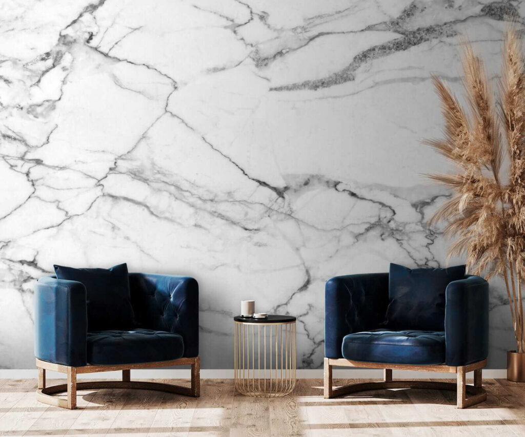 White and black marble