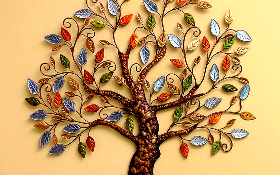 Árbol con hojas de colores