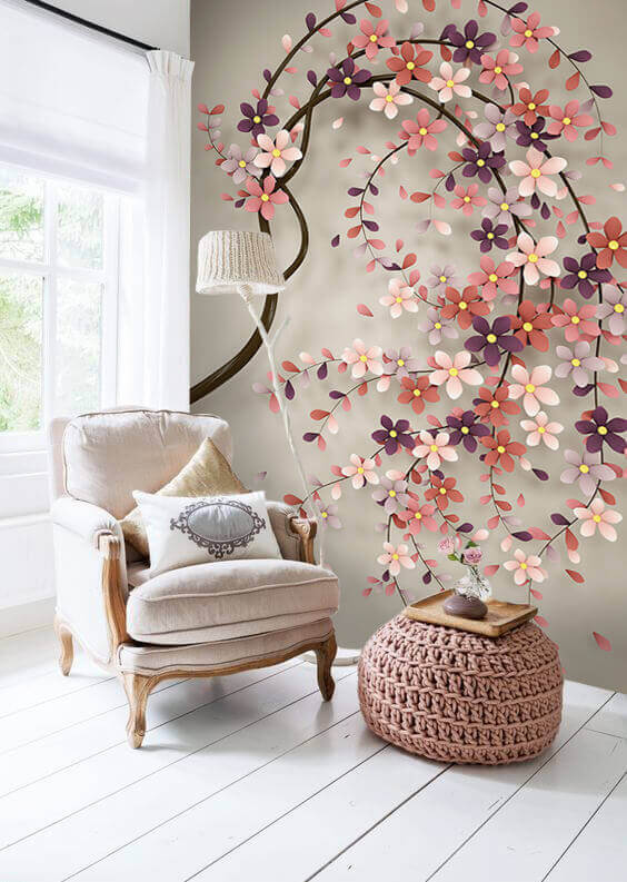 Fotomurales Fotomurales Árbol con flores (SKU: u30093)