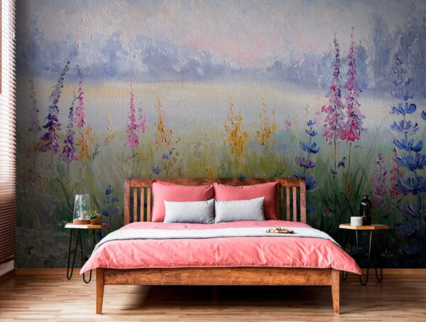 Pintura de flores en un campo Pintura de flores en un campo