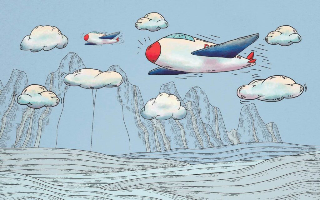 u28105p 1024x640 - Dibujo animado de aviones sobrevolando montañas