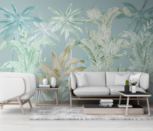 Papel pintado con palmeras Papel pintado con palmeras