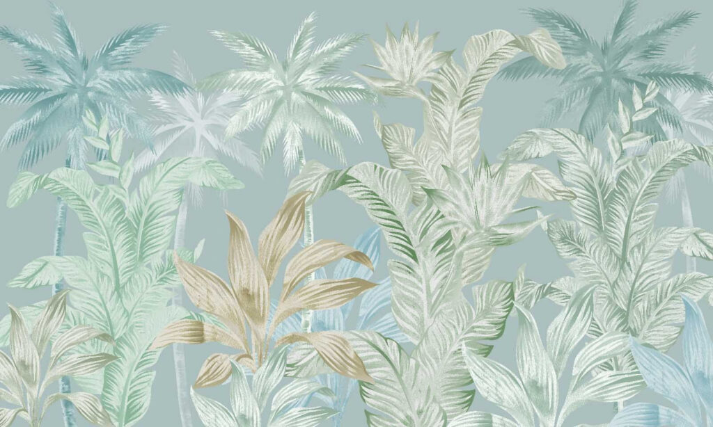 Papel pintado con palmeras Papel pintado con palmeras
