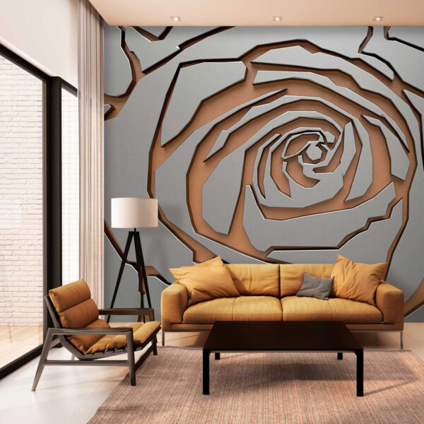 Diseño abstracto de rosas en textura metálica Diseño abstracto de rosas en textura metálica