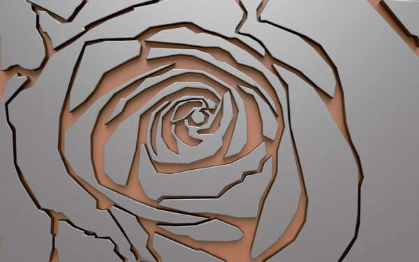 Diseño abstracto de rosas en textura metálica Diseño abstracto de rosas en textura metálica
