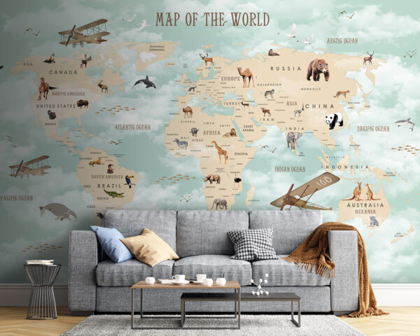 Mapa del mundo con animales Mapa del mundo con animales