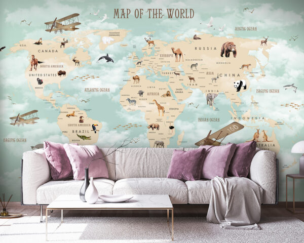 Mapa del mundo con animales Mapa del mundo con animales