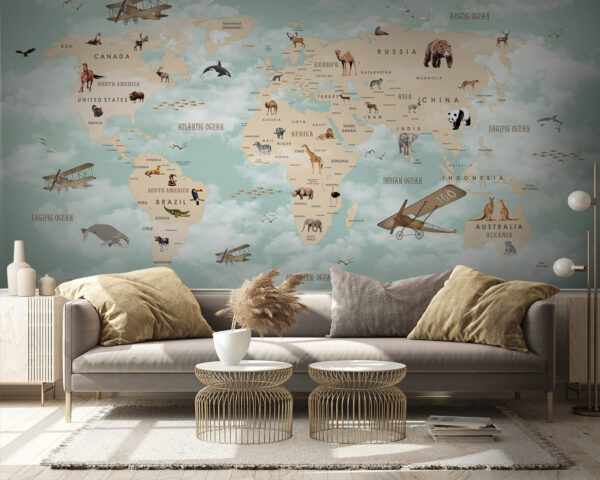 Mapa del mundo con animales Mapa del mundo con animales