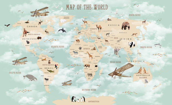 Mapa del mundo con animales Mapa del mundo con animales