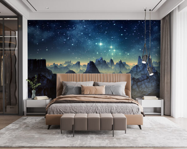 Cordillera con estrellas en el cielo Cordillera con estrellas en el cielo
