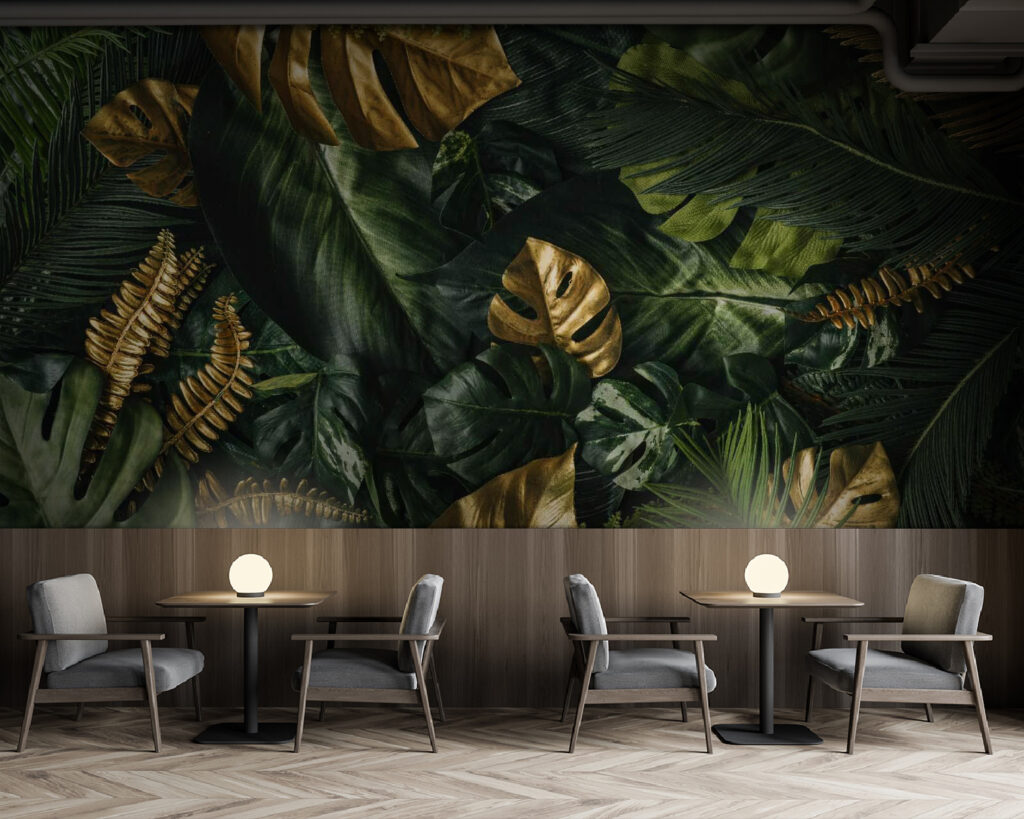 Lush leaves with metallic hues