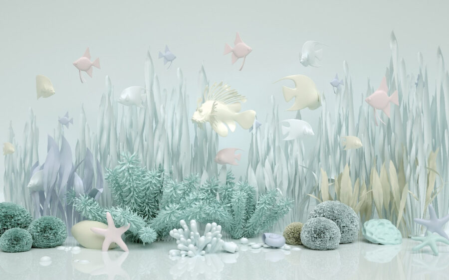 Vida marina con peces y plantas