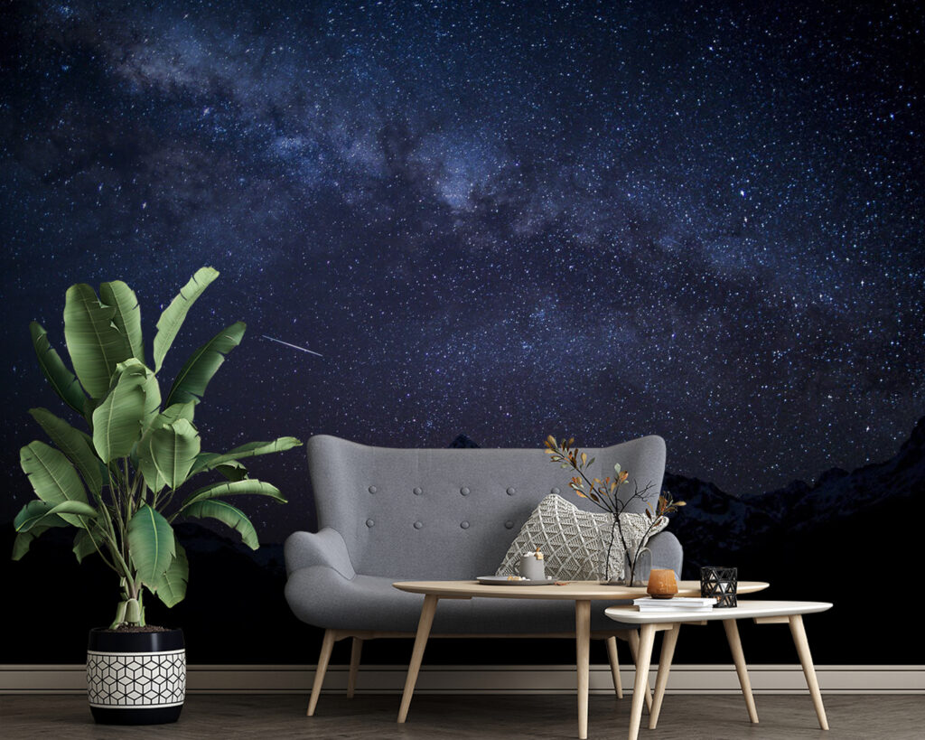 Starry sky over mountains