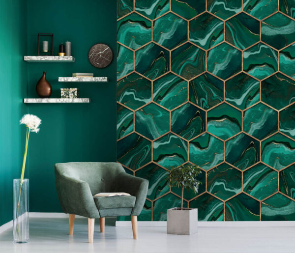Vibrante diseño de mármol hexagonal Vibrante diseño de mármol hexagonal