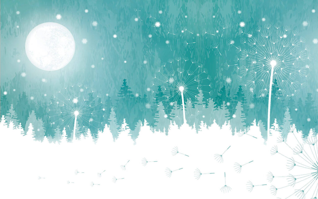 Luna sobre un bosque nevado Luna sobre un bosque nevado