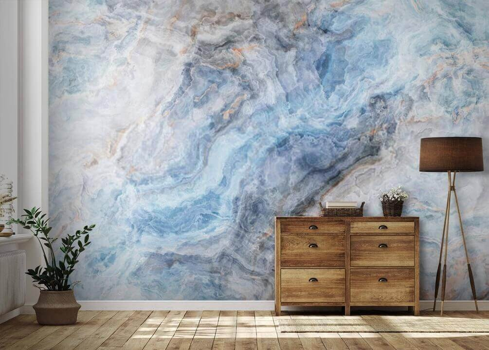 Fluid blues and soft, swirling textures Fluid blues and soft, swirling textures