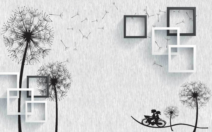 Papel pintado con un par de personas montando en bicicleta