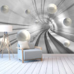 Fotomurales Bolas blancas en un túnel