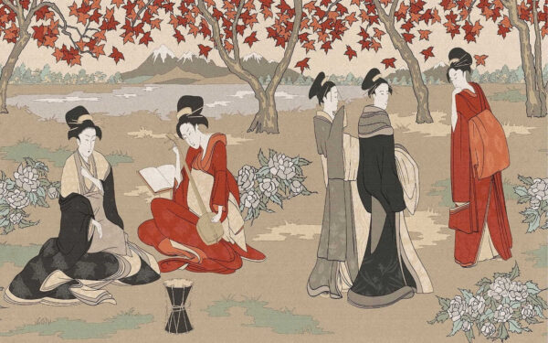 Grupo de mujeres con ropa tradicional japonesa Grupo de mujeres con ropa tradicional japonesa