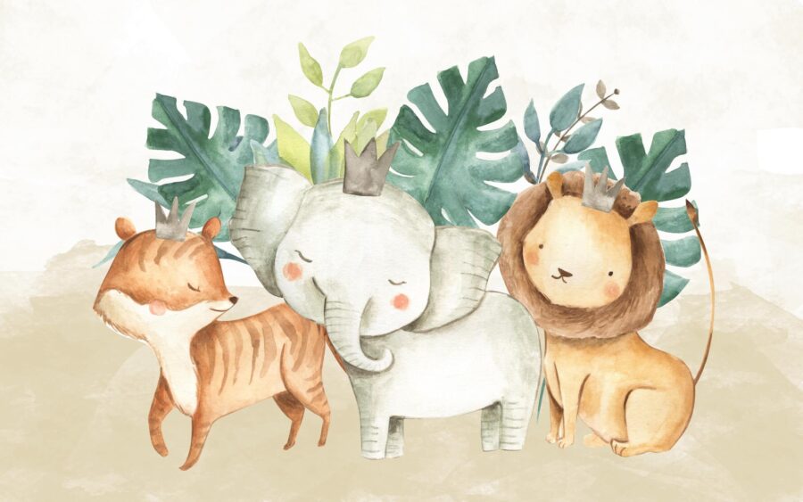 Grupo de animales con coronas