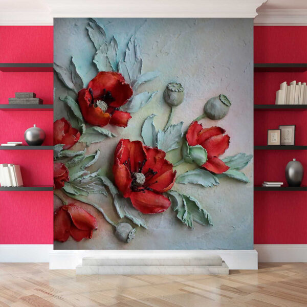 Flores de un rojo vibrante en tonos suaves. Flores de un rojo vibrante en tonos suaves.