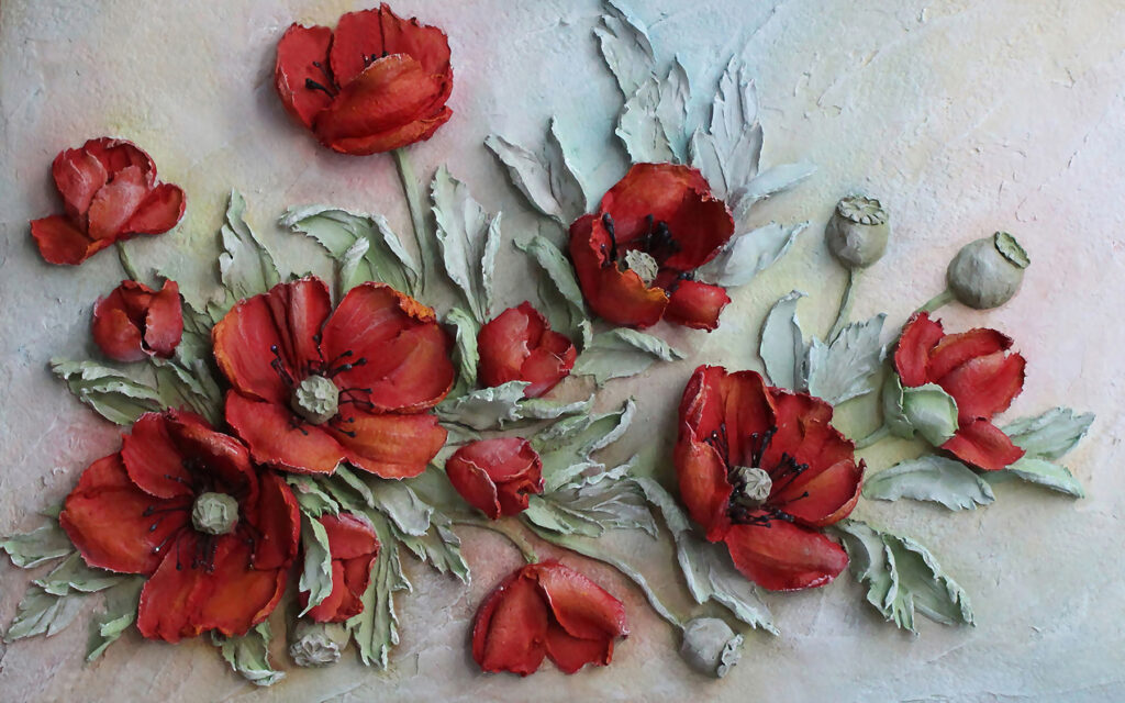 Flores de un rojo vibrante en tonos suaves. Flores de un rojo vibrante en tonos suaves.