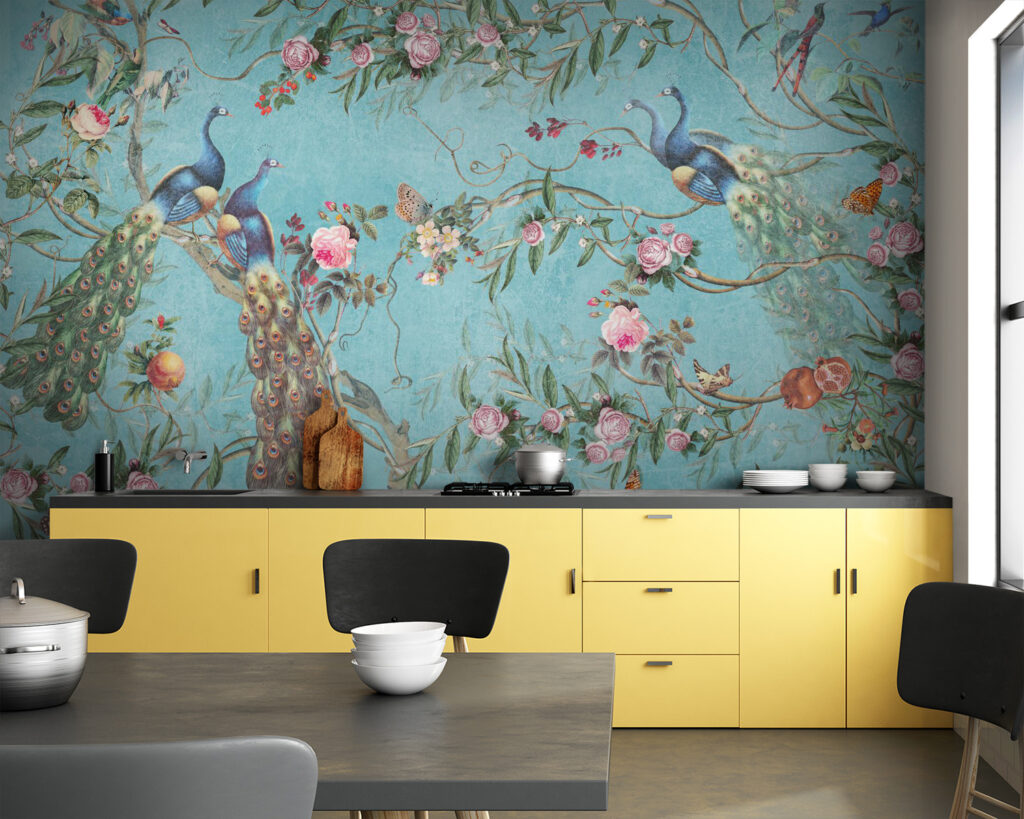 Un papel pintado con pájaros y flores u12428pik83 1024x819 - Un papel pintado con pájaros y flores - tegory