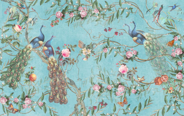 Un papel pintado con pájaros y flores u12428p 600x377 - Un papel pintado con pájaros y flores - tegory