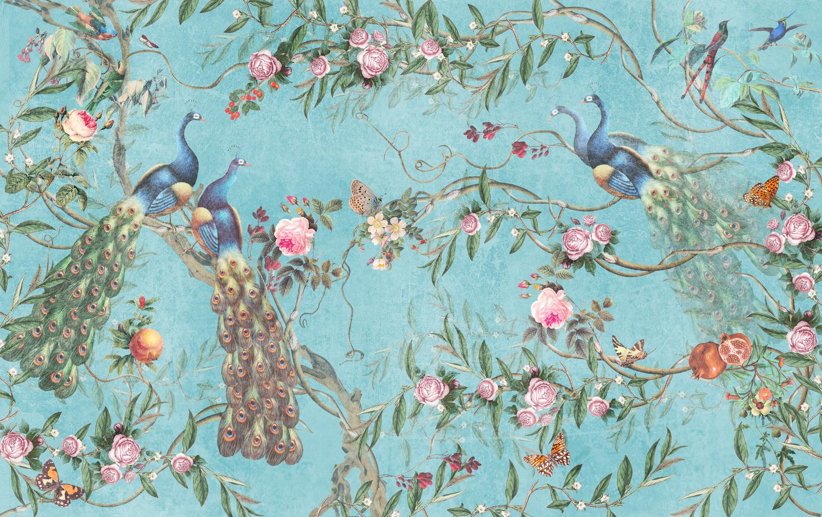 Un papel pintado con pájaros y flores u12428p - Un papel pintado con pájaros y flores - tegory