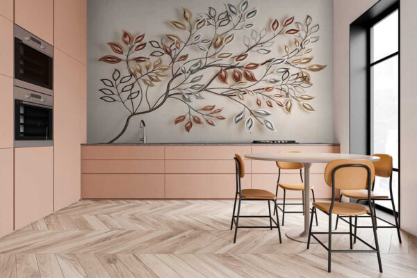 Árbol metálico con hojas Árbol metálico con hojas