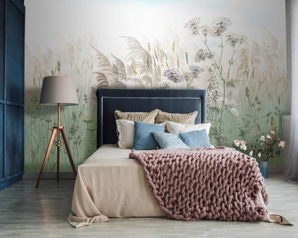 Field of grass and flowers