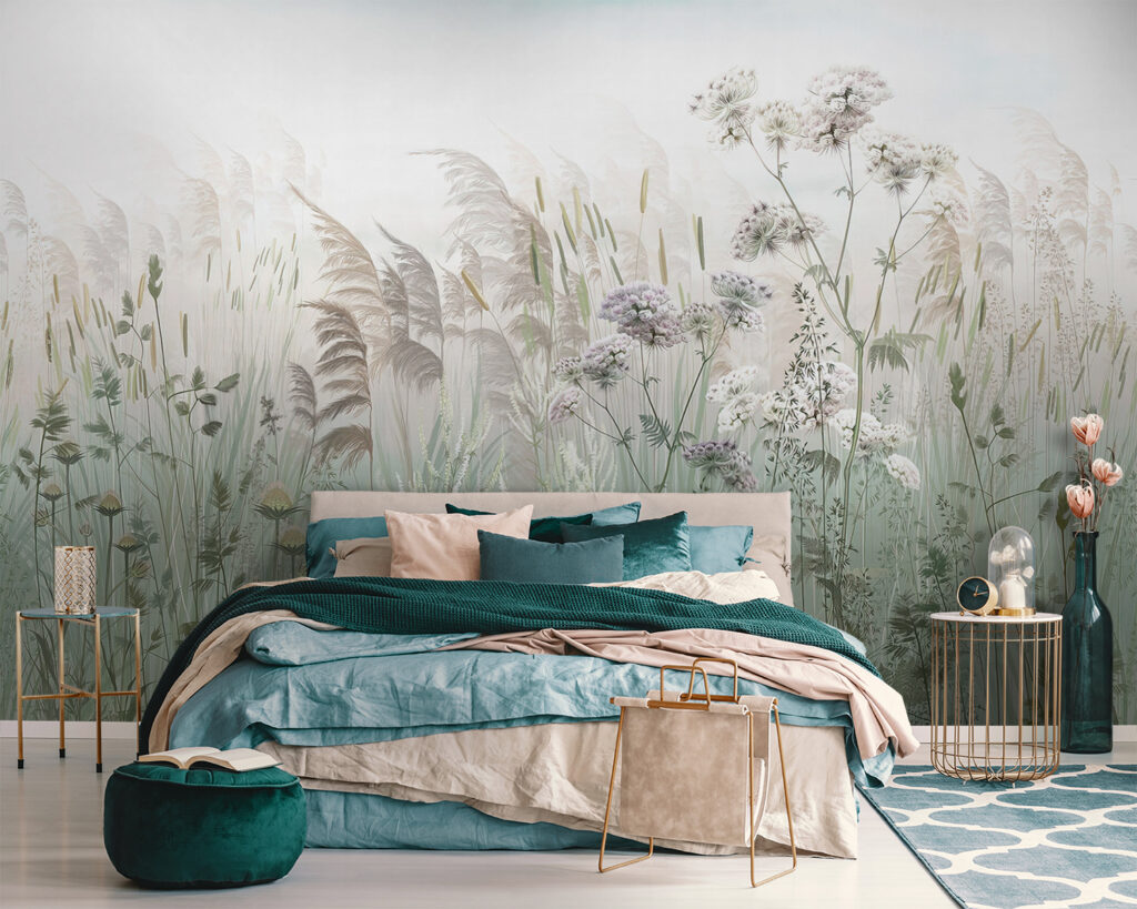 Field of grass and flowers