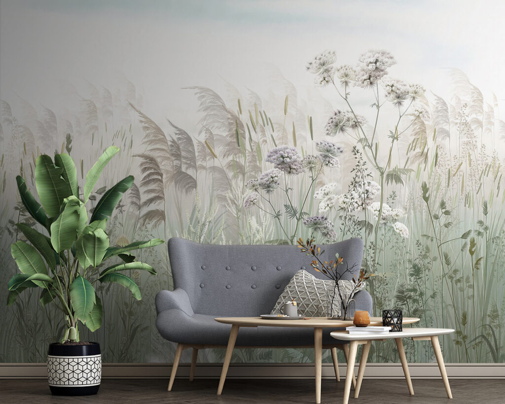 Field of grass and flowers