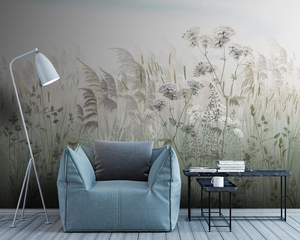 Field of grass and flowers