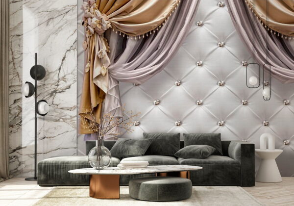 Elegantes cortinas con detalles decorativos Fotomurales Elegantes cortinas con detalles decorativos