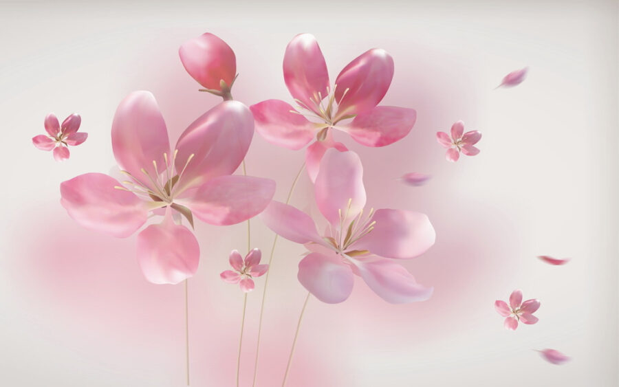 Grupo de flores rosas