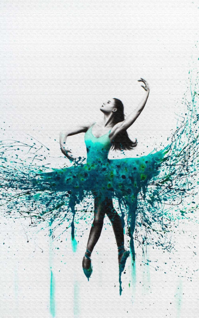 Mujer bailando con vestido azul Mujer bailando con vestido azul