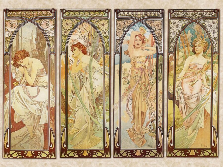 Grupo de mujeres en estilo art nouveau u02014p 900x675 - Grupo de mujeres en estilo art nouveau - tegory