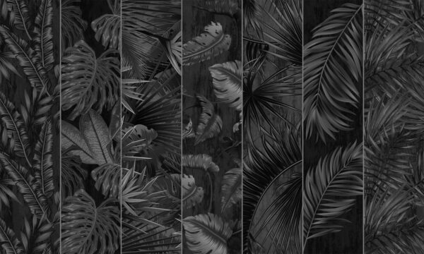 Imagen en blanco y negro de una variedad de hojas Imagen en blanco y negro de una variedad de hojas