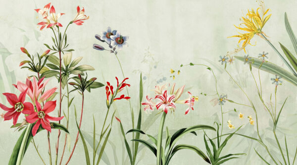 Flores vibrantes en tonos verdes suaves Flores vibrantes en tonos verdes suaves