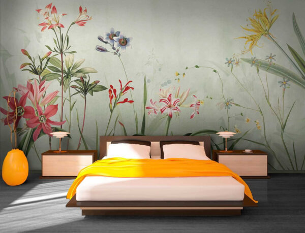 Flores vibrantes en tonos verdes suaves Flores vibrantes en tonos verdes suaves